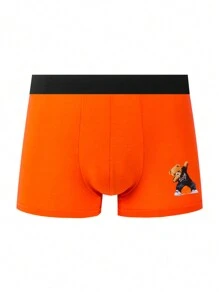 Men's Cartoon Bear Printed Patchwork Underwear Set Of 5 - Multicolor - View 4