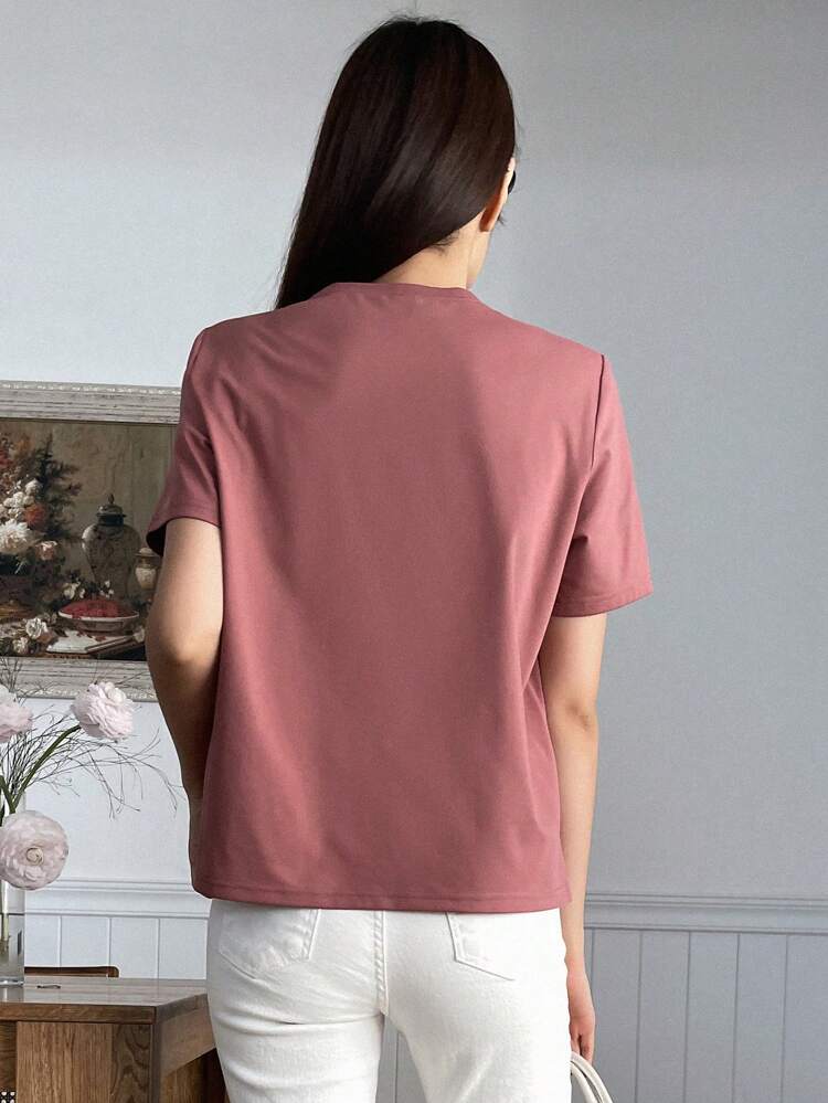 Women's Loose Fit Round Neck Short Sleeve T-Shirt With Slogan Print Have A Good Time Summer