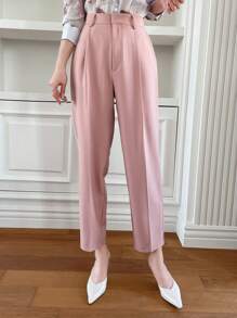 DAZY Women's Straight-Leg Long Formal Trousers, Casual Business Style, Solid Color,Women Dress Pants - Pink - View 1