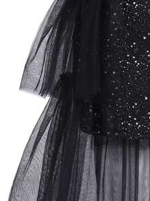 SHEIN Falda De Tul Elegante Y Brillante Para Fiesta De Chica Adolescente (diseño 2 En 1)