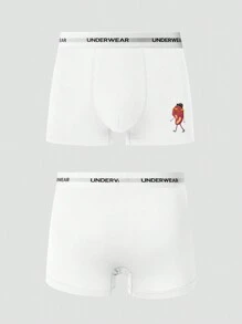 Pantalones Cortos Planos Para Hombres Con Banda Elástica De Jacquard Con Letra, 4 Piezas Por Paquete - Multicolor - Ver 6