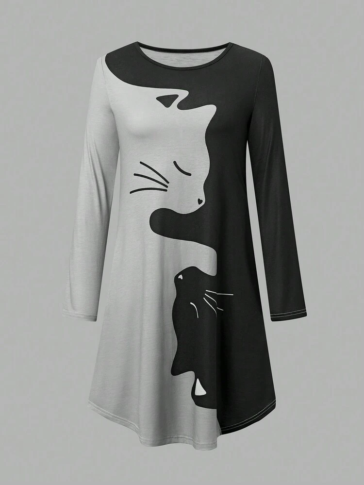 Ladies' Long Sleeve Dress With Hidden Pockets Fall Cloth For Women