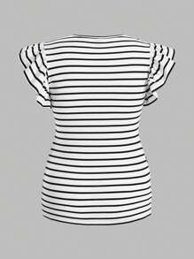 Modmama Maternity Casual Flounce Hem T-Shirt Set - Multicolor - View 4