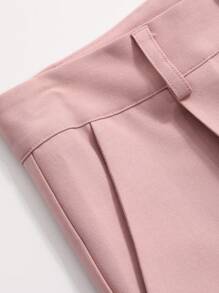 DAZY Women's Straight-Leg Long Formal Trousers, Casual Business Style, Solid Color,Women Dress Pants - Pink - View 3