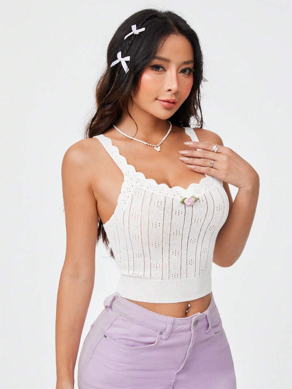 Women's Casual V-Neck Knit Camisole Tops