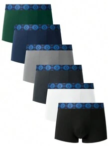 Men's Woven Waistband Boxer Briefs, 6pcs/Pack - Multicolor - View 3