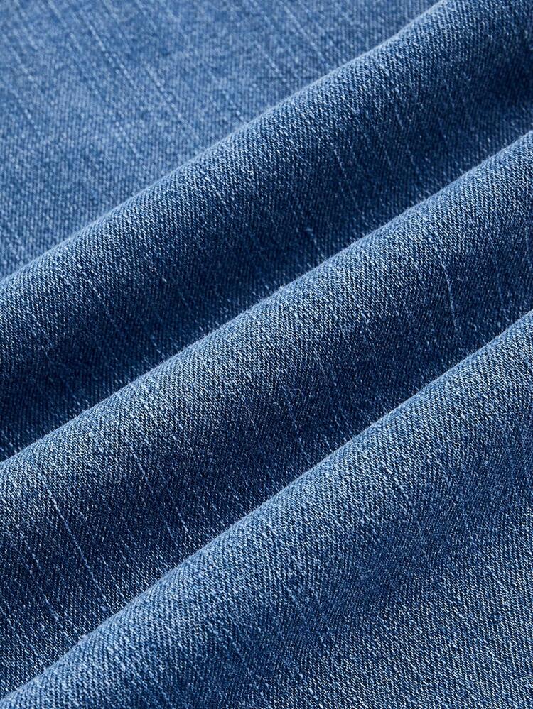 Sexy Mid-Length Stretchy Women'S Denim Strapless Dress