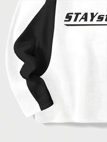 Aesthetic Post Camiseta Para Hombre De Manga Larga Y Estampada Con Letra En Estilo Raglán - Blanco - Ver 4