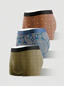 Men's Full Printed Boxer Briefs 3-Pack - Multicolor - View 1