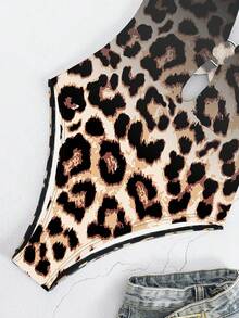 Women's One-Piece Leopard Print Swimsuit - Multicolor - View 6