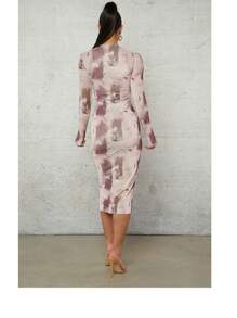 Silquee Women's Tie-Dye Printed Slim Fit Bodycon Dress