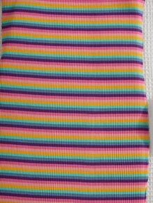 SHEIN 少女針織條紋向日葵泰迪熊印花結合式休閒背心裙 - 彩色 - 查看 5