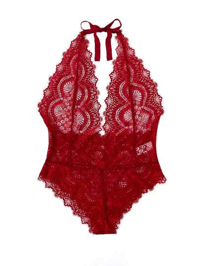 Seduluxe Bloemen Kanten Plunging Teddy Bodysuit Lingerie view 4