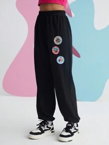 Mr Men Little Miss X SHEIN Cartoon And Letter Graphic Halter Top & Joggers - Multicolor - View 4