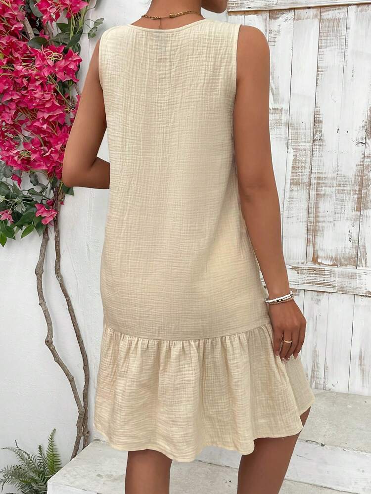 Ladies' Solid Color Sleeveless Dress