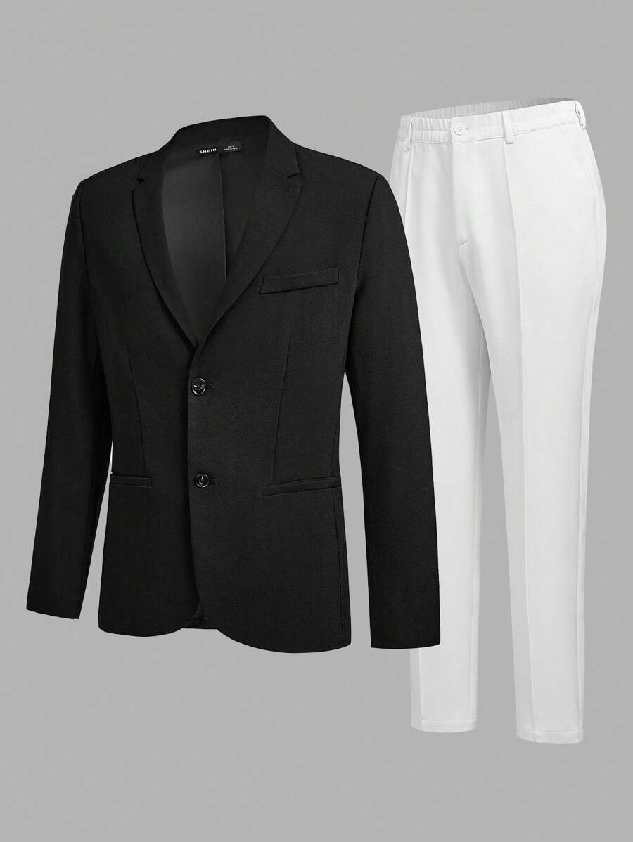 Manfinity VCAY Men's Suit Jacket & Trousers, Gentleman's Formal Wear Set - Multicolor - View 1