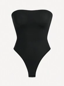 SHAPORA Women's Strapless Thong Bodysuit For Body Shaping - Black - View 3