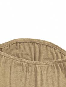 SHEIN Unity 2 Miếng Màu thuần Quây - Màu Khaki - Xem 6