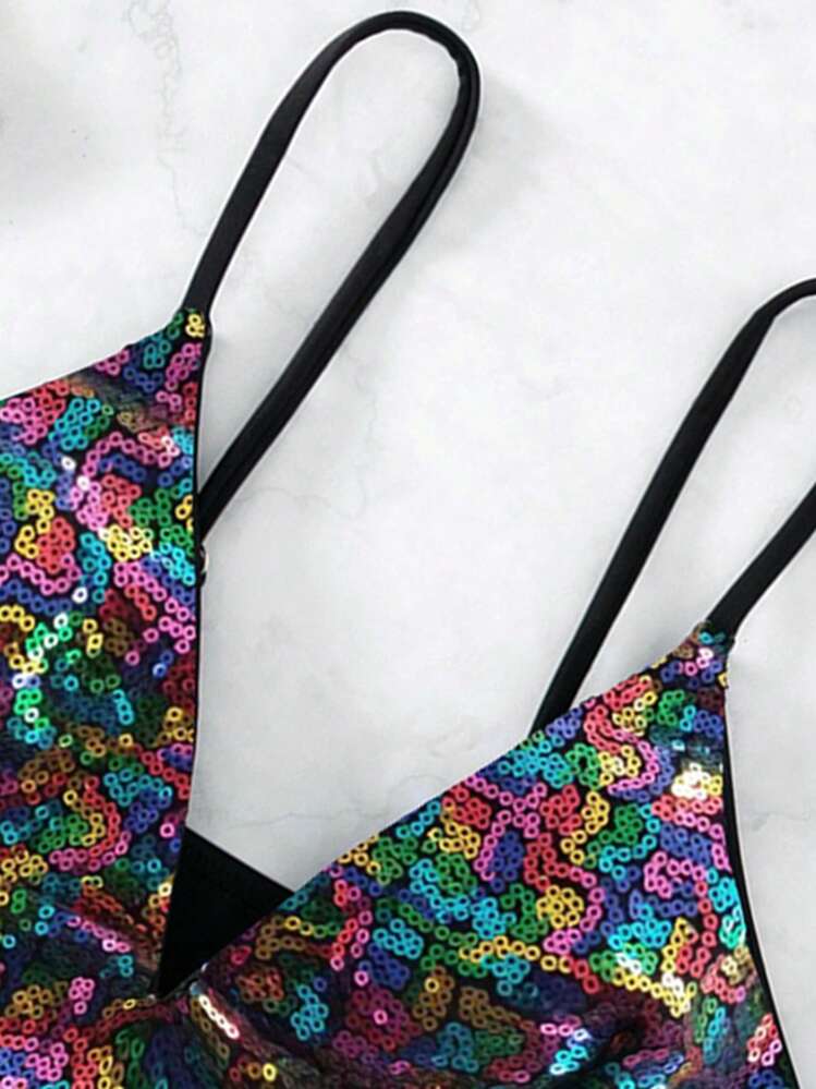 SHEIN Swim グリッター ビキニトップ スパンコール キラキラ | SHEIN JAPAN