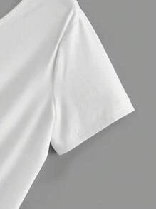 Bộ 3 áo thun tay ngắn cổ chữ V dáng rộng, đa năng dành cho nữ cỡ lớn, thích hợp cho mùa hè. - Nhiều màu - Xem 5