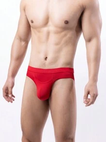 Ropa Interior Sexual De Doble Capa Para Hombres De Color Sólido - Rojo - Ver 4