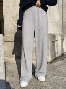 DAZY Bình thường quần ống rộng Quần - Màu Xám nhạt - Xem 5