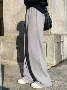 DAZY Bình thường quần ống rộng Quần - Màu Xám nhạt - Xem 3