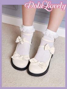 Dola Lovely Của phụ nữ Giày đế bệt Với Nơ Đồ trang trí - trắng - Xem 8