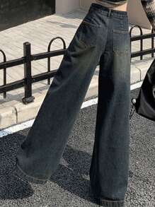 DAZY Pantalones vaqueros anchos para mujer, jeans holgados