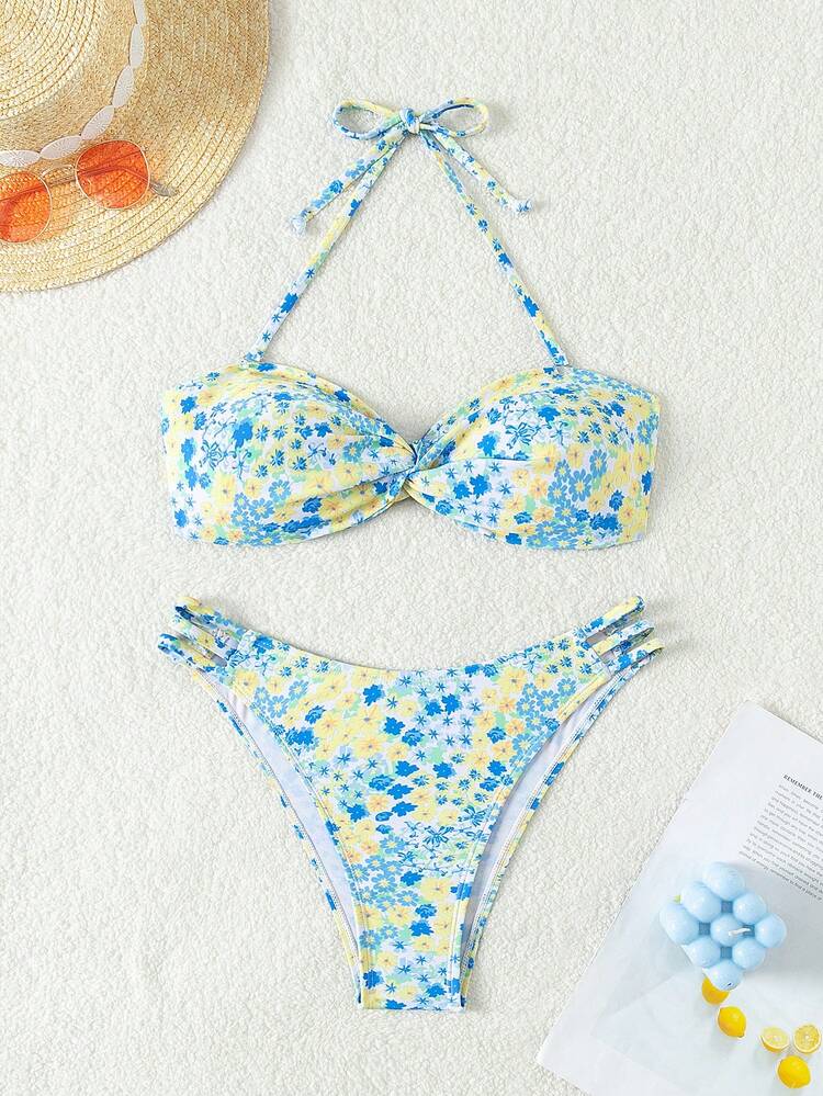 Ladies' Ditsy Floral Bikini Set Summer Beach
