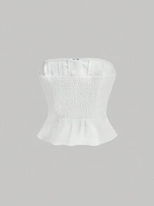 SHEIN MOD 女性流蘇下擺上衣 - 白色 - 查看 2