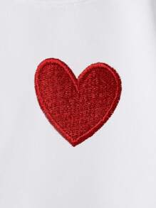 INAWLY Plus Size Heart Embroidery Drop-Shoulder Sweatshirt Graduation,Back To School Outfits,Graduation,Teacher Outfits For Women,Back To School Pullover Fall Outfit - Multicolor - View 5