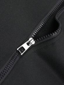 Men's Casual Vintage Cartoon Pattern Zip Pocket Sports Jacket, Spring/Autumn