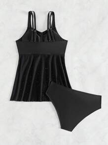 SHEIN Swim Ladies' Solid Color Bikini Set Summer