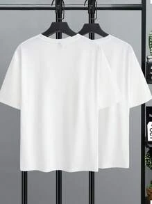 Manfinity Homme Men's Cactus & Coconut Tree Printed T-Shirt - White - View 2