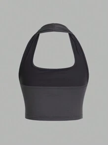 SHEIN EZwear 3 件套黑色、白色、灰色休闲短款露背背心，适合女士夏季穿着 - 彩色 - 查看 8