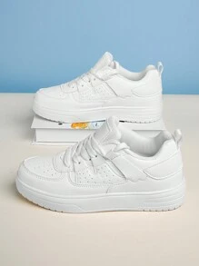Unisex Sweet Lovely Simple Casual Outdoor Style All Seasons Anti-Slip Lightweight Breathable Low-Top Teenager Sneakers Flat Shoes, Suitable For Casual And Sports Activities
