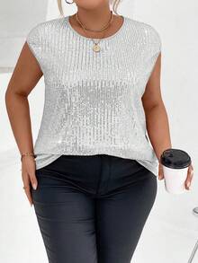 Calvaya Áo thun tay lỡ cỡ lớn cho tiệc mừng năm mới - Bạc - Xem 6