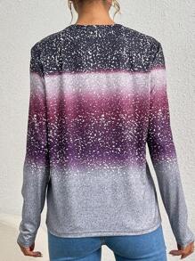 SHEIN LUNE Ladies' Ombre T-shirt - Multicolor - View 2