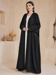 Al Najma 女士朴素纯色蝙蝠袖夹克长袖长袍，时尚长袍，适合休闲/节日/聚会/旅行