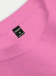 Manfinity Hypemode Men's Bone And Letter Printed Short Sleeve T-Shirt - Pink - View 6