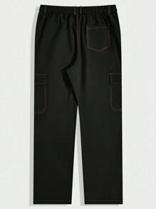 Manfinity VCAY Men's Woven Cargo Pants - Black - View 3