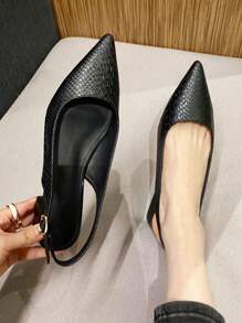 2025年秋季3厘米粗跟时尚裂纹皮革凉鞋女士情人节款 - 黑色 - 查看 2