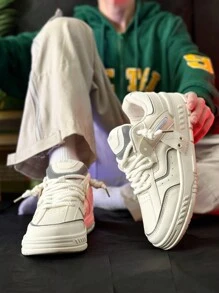 高品质男士时尚滑板休闲鞋，新款学生运动鞋 - 米色 - 查看 1