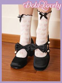 Dola Lovely Fashionable High Heeled Shoes With Bowknot Decoration - Black - View 6