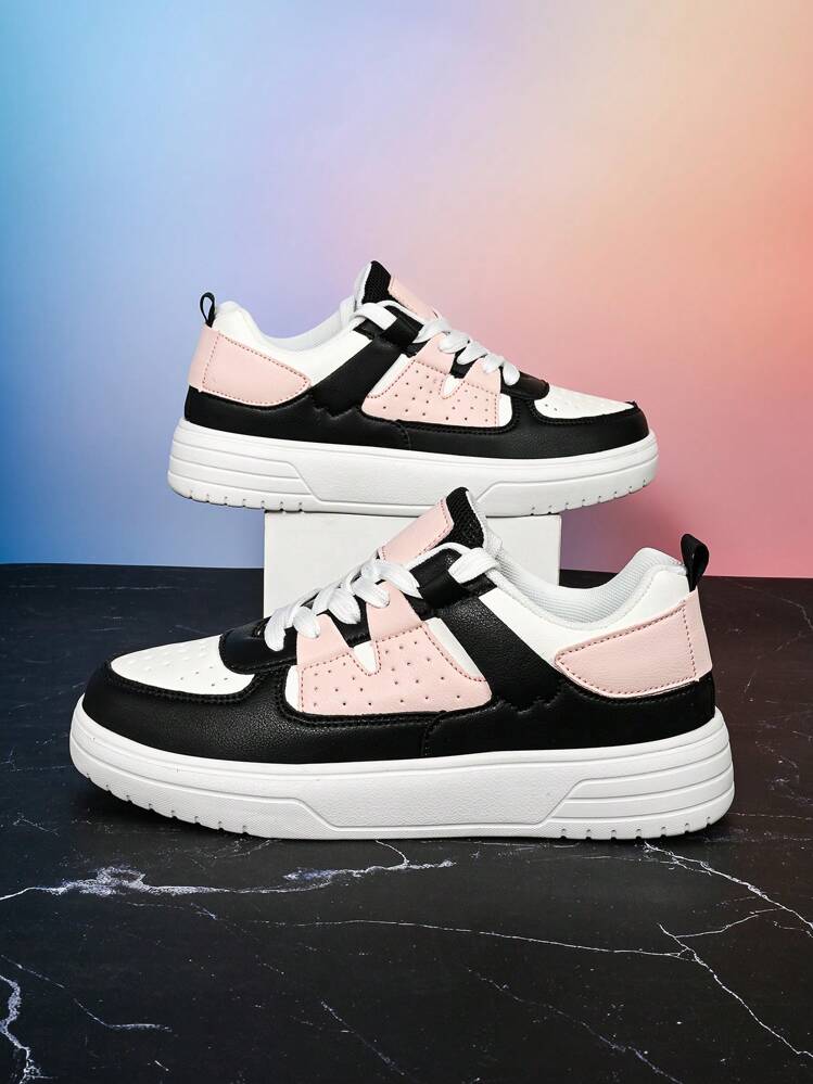 Girls Sweet And Lovely Simple Casual Outdoor Style All Season Slip Resistant Lightweight Breathable Low Top Teenager Sneakers Flat Sports And Casual Shoes SHEIN