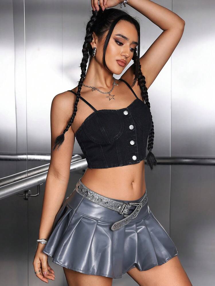 Women's Denim Camisole Vest Top