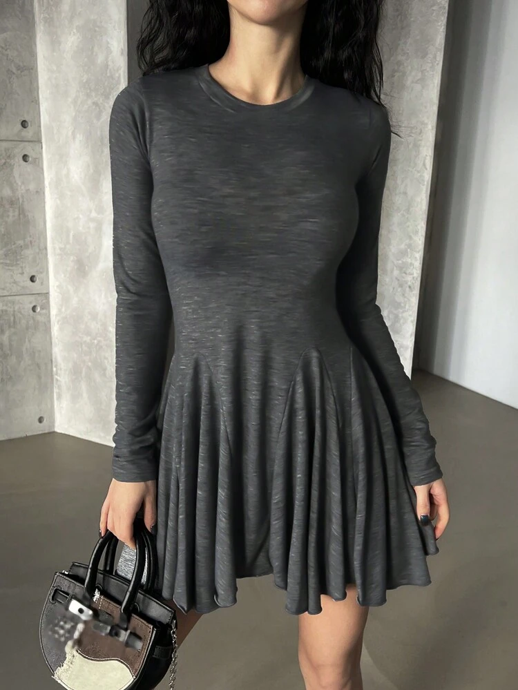 Women's Casual Short Dress, Spring And Autumn,Fall Women Clothes Long Sleeve Dress