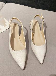 Fashionable Simple Style Gold Cracking Pattern Chunky-Heeled Sandals For Women, Comfortable 3cm Heel Height Valentines - Apricot - View 5