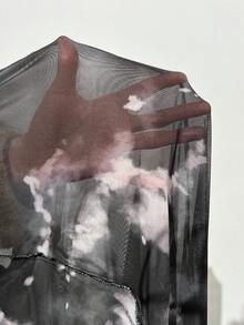 Slaydiva Kích thước lớn Bóng Phù hợp & Nhấp nháy Tay áo dài Đầm - Nhiều màu - Xem 8